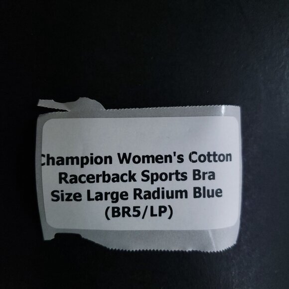 Champion Womens Cotton Racerback Sports Bra Large Radium Blue Medium Support - Picture 5 of 5